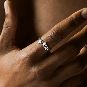 Triple crossed star ring - Argenté