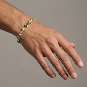 CROSS & OPAL BRACELET - GOLD