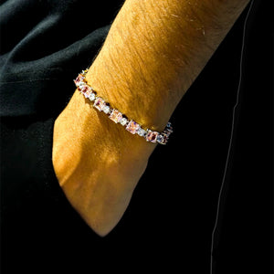 PINK CUBE BRACELET - SILVER