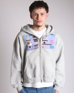 Grey ID Zipup Hoodie