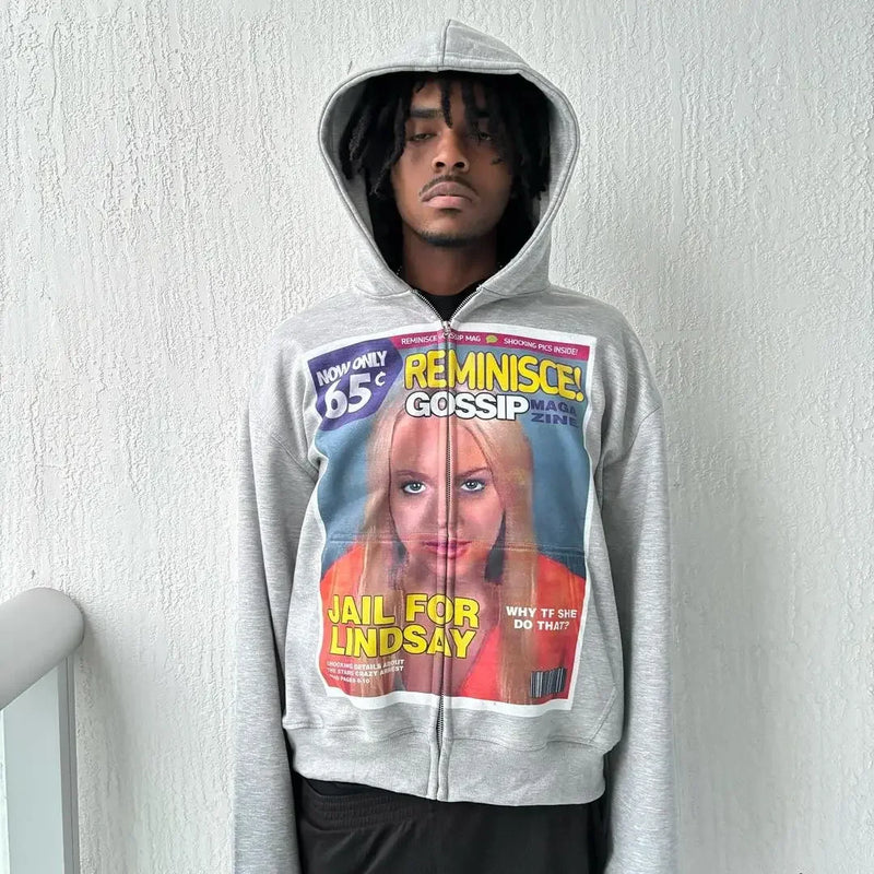 "Gossip" Zip-Up