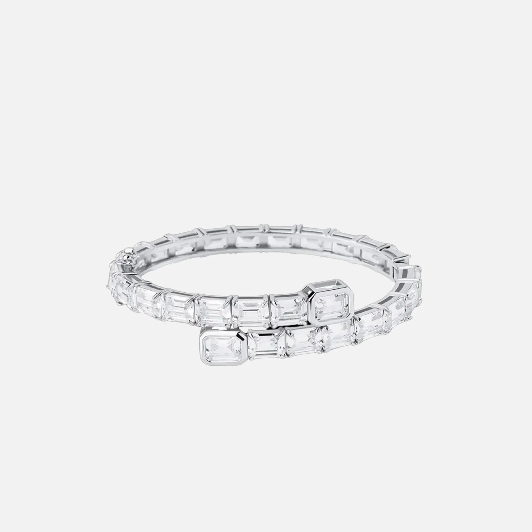 EMERALD CUT BANGLE - SILVER