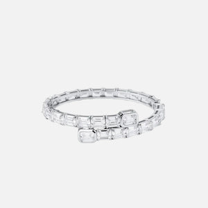 EMERALD CUT BANGLE - SILVER