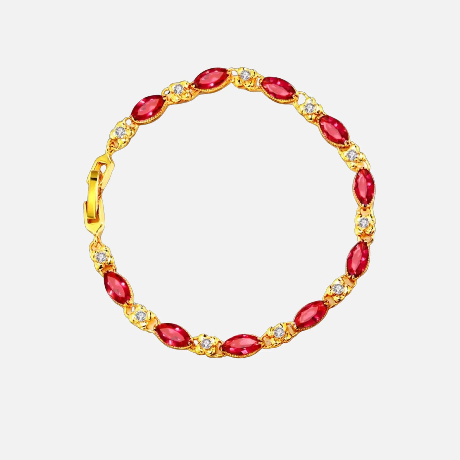 RED ROSE BRACELET - GOLD