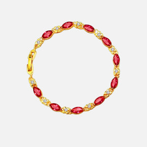 RED ROSE BRACELET - GOLD
