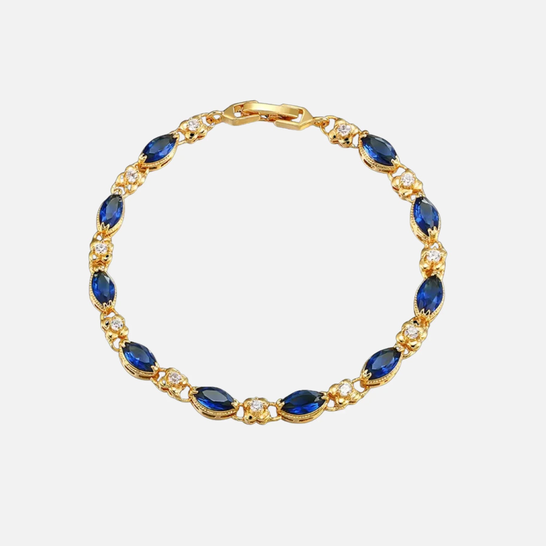 BLUE ROSE BRACELET - GOLD