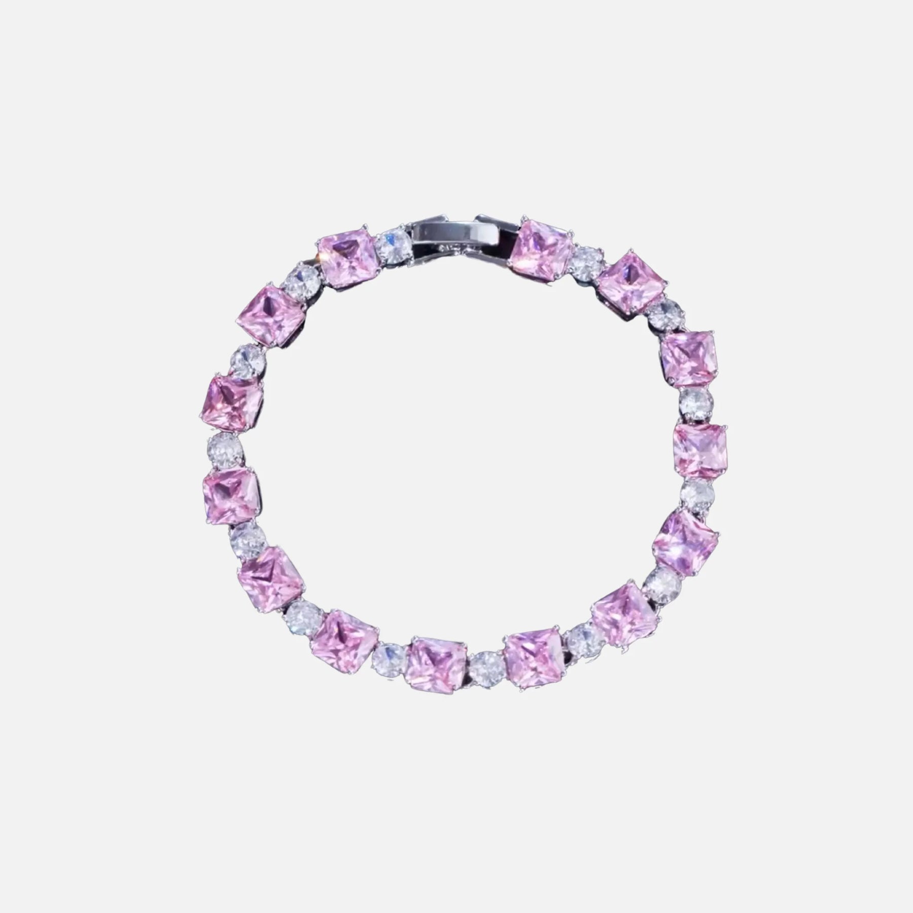 PINK CUBE BRACELET - SILVER