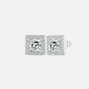 ICED SQUARE STUD EARRINGS - S925