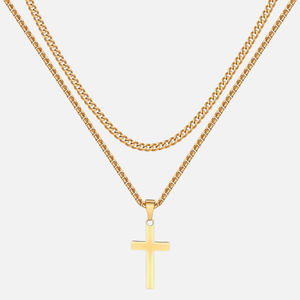 CROSS X CUBAN CHAIN - GOLD
