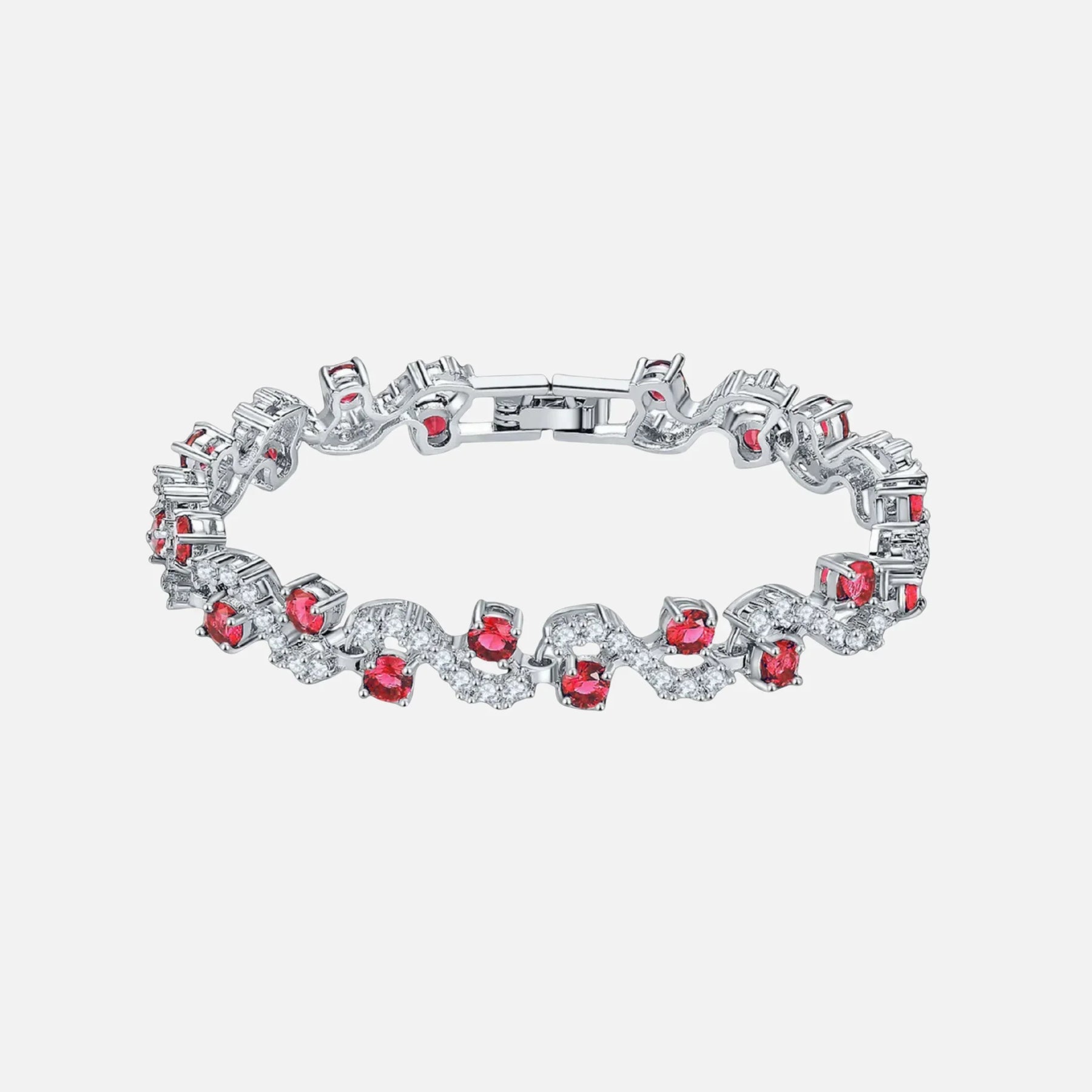 RED ARCTIC WAVE BRACELET - SILVER