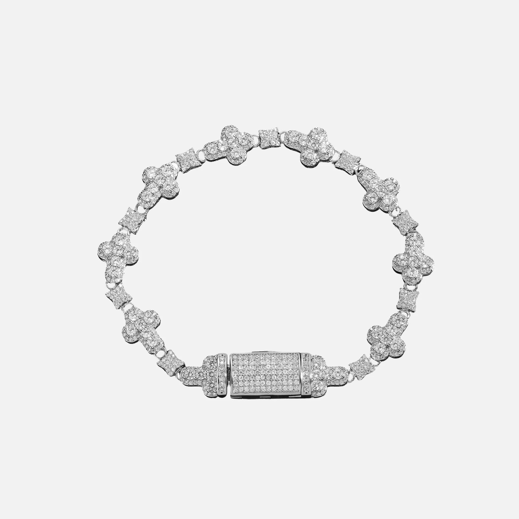 CLOVER CRYSTAL BRACELET - SILVER