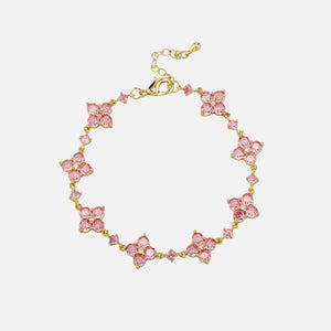 PINK STAR CLOVER BRACELET - GOLD