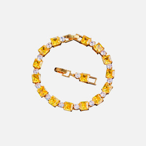 YELLOW CUBE BRACELET - GOLD