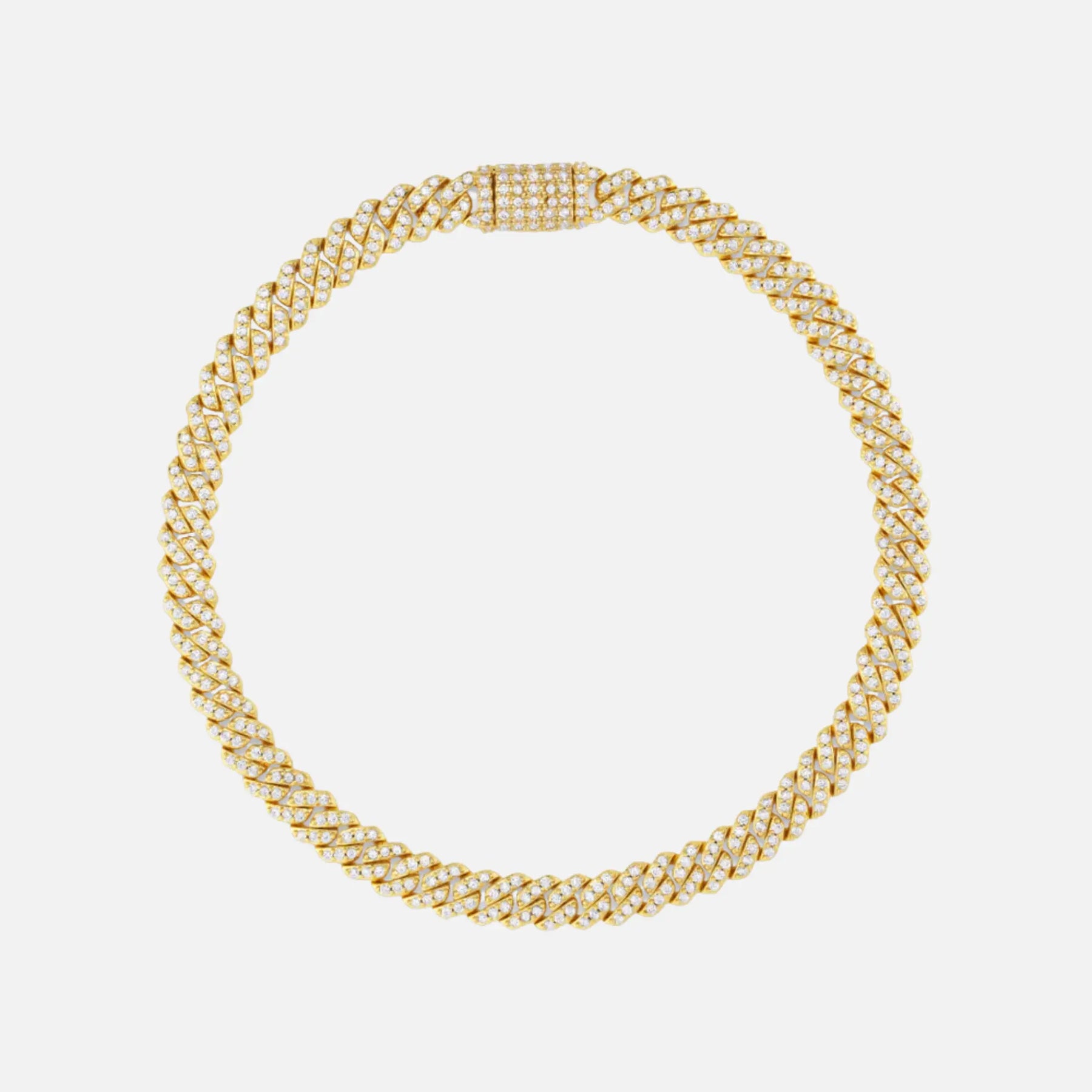 ICED CUBAN BRACELET - 6MM - GOLD