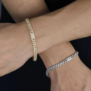 ICED CUBAN BRACELET - 6MM - SILVER