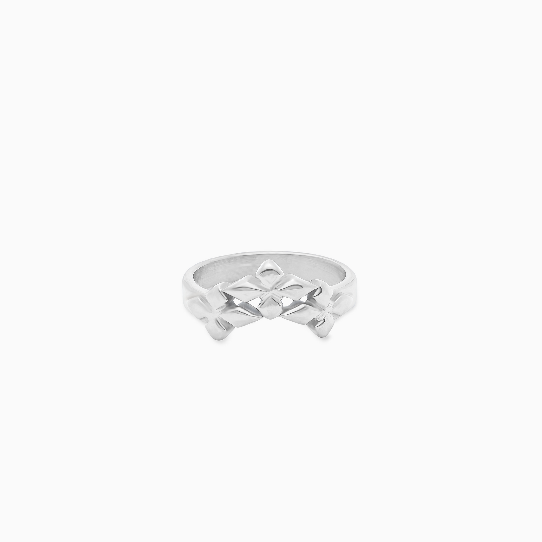 Triple crossed star ring- Argenté