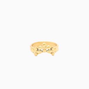 Triple crossed star ring - Doré