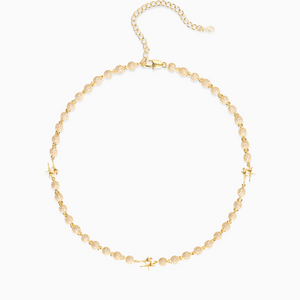 Chaîne Iced Bead link Signature Dorée