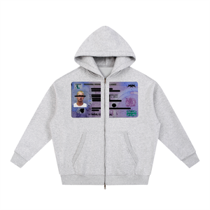 Grey ID Zipup Hoodie