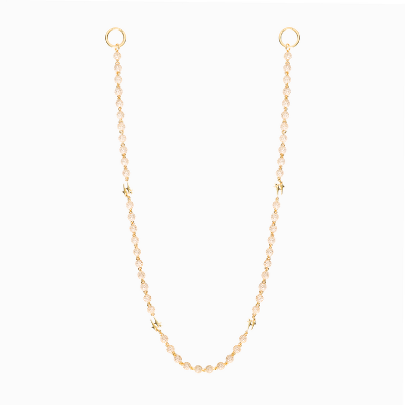 Wallet Chain Iced Bead link Signature Dorée