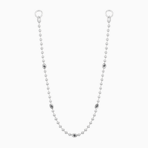 Wallet Chain Bead link Signature Argentée