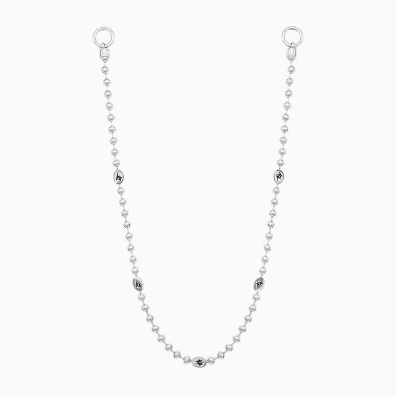 Wallet Chain Bead link Signature Argentée