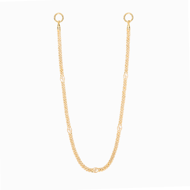 Wallet Chain Iced Cuban link Signature 5 mm Dorée