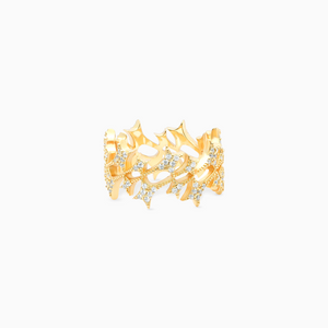 Iced Monogram Ring Doré