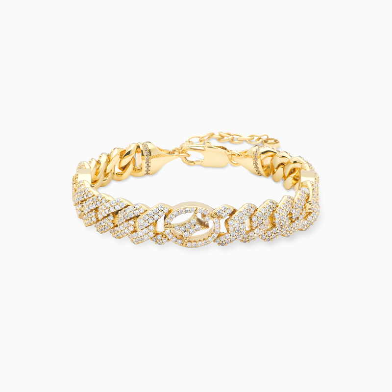 Bracelet Prong link Signature 10mm Doré